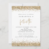 Invitation Glam Gold Parties scintillant quarantième parti (Devant)