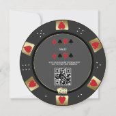 Invitation Glam Gold Poker Chip QR Code Casino Mariage (Dos)