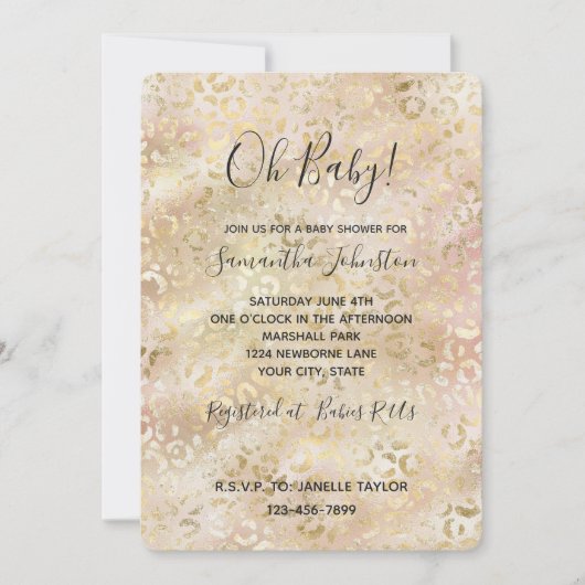 Invitation Glam Gold Rose (Devant)