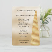 Invitation Glam Gold Unicorn Anniversaire (Debout devant)