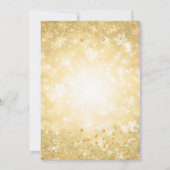 Invitation Glam Gold Winter Snowflake Company Purple Ribbon (Dos)
