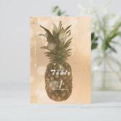 Invitation Glam Golden Pineapper Élégant Party Numéro de tabl (Debout devant)