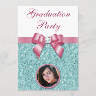 Invitation Glam Graduation Party Bow Diamonds Ajouter votre p