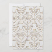Invitation Glam Great Gatsby White Art Déco Mariage des année (Dos)