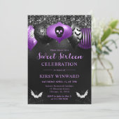 Invitation Glam Halloween Ornements Sweet 16 (Debout devant)