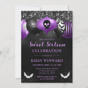 Invitation Glam Halloween Ornements Sweet 16