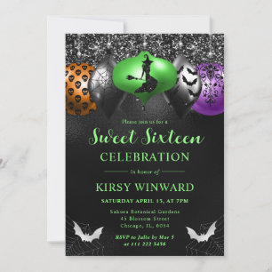 Invitation Glam Halloween Ornements Sweet 16
