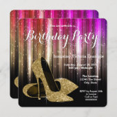 Invitation Glam High talon Chaussure fête d'anniversaire (Devant / Derrière)