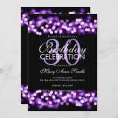 Invitation Glam Hollywood violet 30e anniversaire (Devant / Derrière)