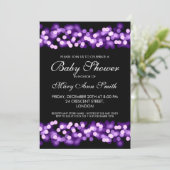 Invitation Glam hollywoodien violet Baby shower élégant (Debout devant)