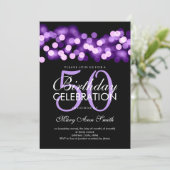 Invitation Glam hollywoodien violet de 50e anniversaire (Debout devant)