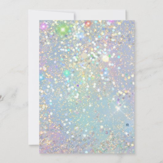 Invitation Glam Holographic Parties scintillant Mariage moder (Dos)