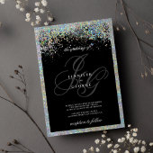 Invitation Glam holographique argent parties scintillant init