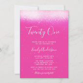 Invitation Glam Hot Pink 21e anniversaire (Devant)