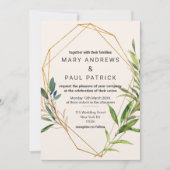 Invitation Glam Ivory Gold Parties scintillant Foliage Terrar (Devant)