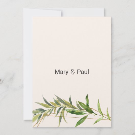 Invitation Glam Ivory Gold Parties scintillant Foliage Terrar (Dos)