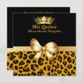 Invitation Glam Jaguar Imprimer & Crown Quinceañera Invitatio (Devant / Derrière)