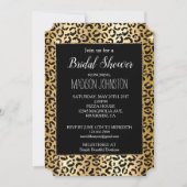 Invitation Glam Jaune Parties scintillant Noir Leopard (Devant)
