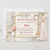 Invitation Glam Lady Confetti Sparkly Virtual New Year Party (Devant)