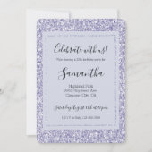 Invitation Glam Lavender Lilac Purple Parties scintillant (Devant)