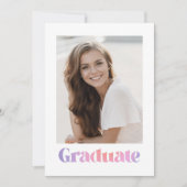 Invitation Glam Lavender Pink Gradient Photo Graduation Party (Devant)
