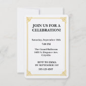Invitation Glam Luxe Party Glamour Diva in Gold Personalize (Dos)