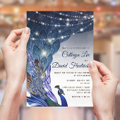 Invitation Glam & Luxe Peacock Blue & Gold Foil Mariage