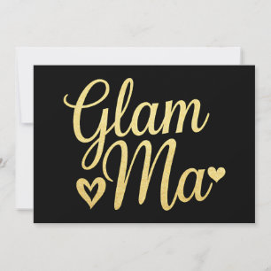 Invitation Glam Ma Cœur Or Maman Grand-mère Fête des Mères