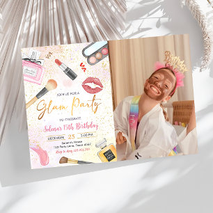 Invitation Glam Makeup Spa Party