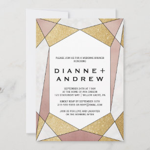 Invitation Glam Mariage diamant géométrique Brunch