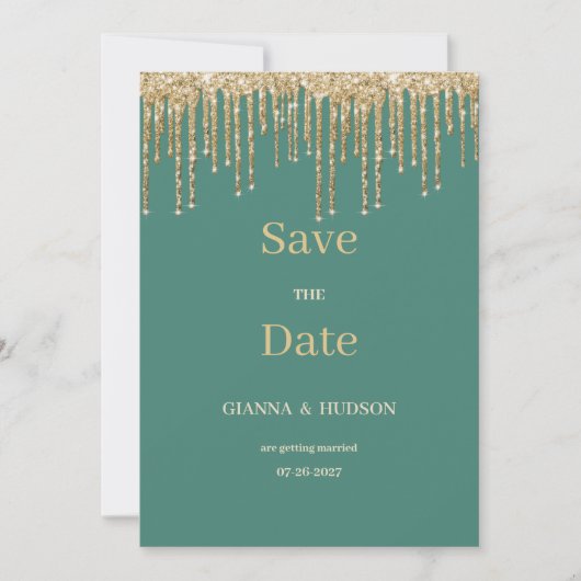 Invitation Glam mauve gouttes de parties scintillant en or ve (Devant)