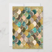 Invitation Glam Mermaid Party Gold Parties scintillant et ann (Dos)