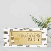Invitation Glam moderne Bachelorette Party Poppin' Bouteilles (Debout devant)
