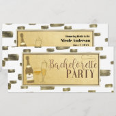 Invitation Glam moderne Bachelorette Party Poppin' Bouteilles (Devant / Derrière)