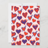 Invitation Glam moderne Coeur rose rouge 39e anniversaire (Dos)