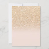 Invitation Glam moderne Parties scintillant or rose Ombre Gir (Dos)