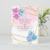 Invitation Glam moderne Southwest Fiesta Floral Succulents (Debout devant)