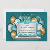 Invitation Glam moderne Virtual Baby Boy Douche pour bébé Tur (Devant)