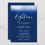 Invitation Glam Navy Blue 18th Birthday<br><div class="desc">Cette invitation moderne à 18e anniversaire est conçue pour impressionner ! Faux-lumières faux-shimmer branchés sur un arrière - plan bleu marine avec une police de caractères moderne.</div>