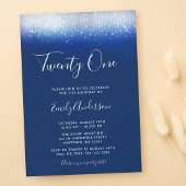 Invitation Glam Navy Blue 21e anniversaire