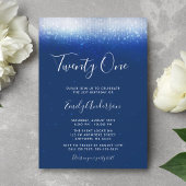 Invitation Glam Navy Blue 21e anniversaire