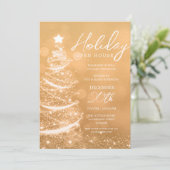 Invitation GLAM Noël Holiday Open House Party Gold (Debout devant)
