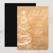 Invitation GLAM Noël Holiday Open House Party Gold (Devant / Derrière)