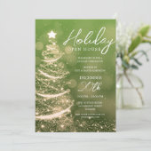 Invitation GLAM Noël Holiday Open House Party Green (Debout devant)