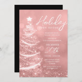 Invitation GLAM Noël Holiday Open House Rose Gold (Devant / Derrière)