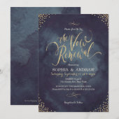 Invitation Glam nuit or calligraphie voeu renouvellement (Devant / Derrière)