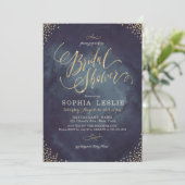 Invitation Glam nuit or parties scintillant calligraphie Fête (Debout devant)