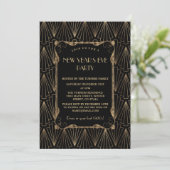 Invitation Glam Old Hollywood Grand Gatsby New Year Party (Debout devant)