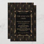 Invitation Glam Old Hollywood Grand Gatsby New Year Party (Devant / Derrière)