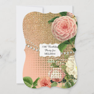 Invitation Glam Old Hollywood Regency 15ème anniversaire